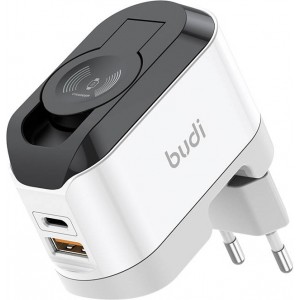 Budi Wireless charger Budi 330WE, USB-C, 20W (black and white)