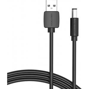 Vention Power Cable USB 2.0 to DC 5.5mm Barrel Jack 5V Vention CEYBG 1,5m (black)