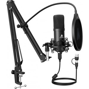 Maono Microphone with stand Maono A04E (black)