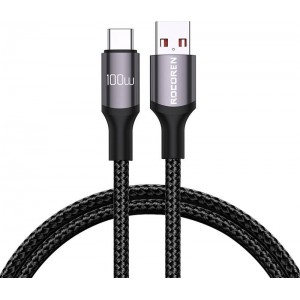 Rocoren Fast Charging cable Rocoren USB-A to USB-C Retro Series 2m 100W (grey)