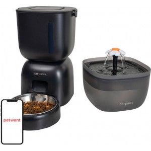 Petwant FW1-L(BAS) automatic food dispenser + drinker (black)