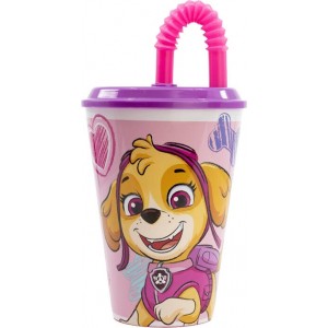 Stor Water Cup with Straw for Kids STOR 74530 430 ml Paw Patrol Skye (pink)