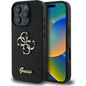 Cg Mobile Sas Guess case for iPhone 16 Pro 6,3" GUHCP16LHG4SGK black hardcase Fixed Glitter Big 4G