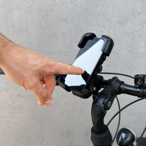 Wozinsky strong phone holder for bicycle, motorcycle, scooter handlebars black (WBHBK6)