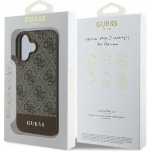 Cg Mobile Sas Guess case for iPhone 16 6,1" GUHCP16SG4GLBR brown hardcase 4G Bottom Stripe