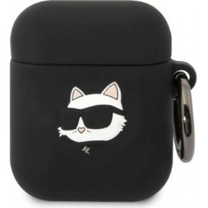 Karl Lagerfeld KLA2RUNCHK AirPods 1/2 cover black/black Silicone Choupette Head 3D