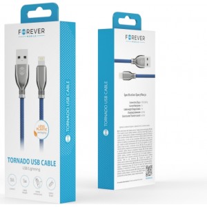 Forever Tornado cable USB - Lightning 1,0 m 3A navy blue