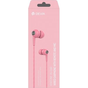 Devia wired earphones Kintone jack 3,5mm pink