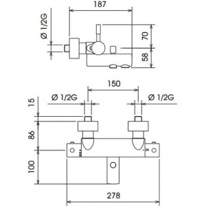 La Torre Vannas krāns ar termostatu TECH, 12920