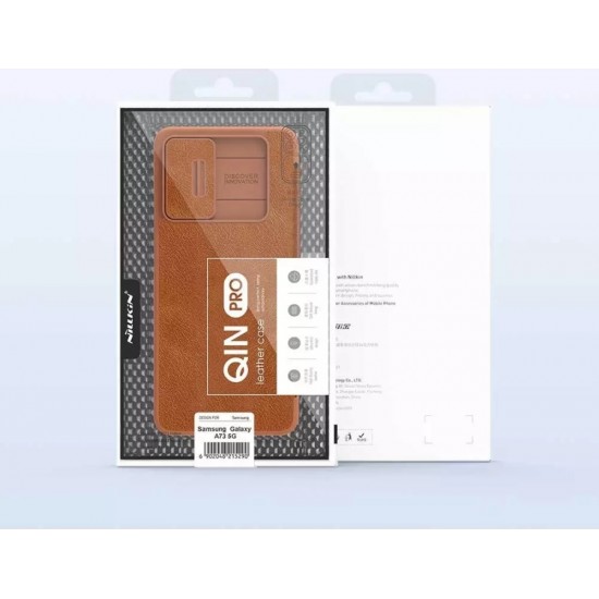 Nillkin Qin leather holster for Samsung Galaxy A73 brown