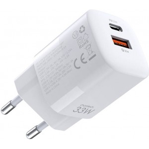 Choetech Wall Charger Choetech, 33W, PD5006 A+C dual port (white)