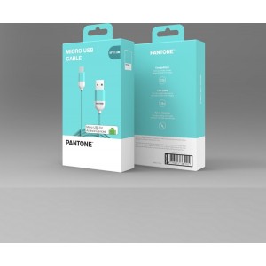 PANTONE cable USB - microUSB 1,5m 2,4A PT-MC001-5 Teal 3242C