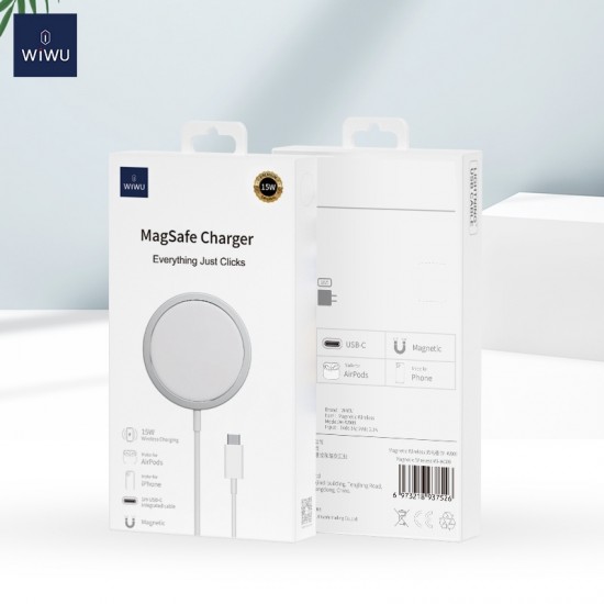 WIWU wireless charger Wi-W009 magnetic white 15W