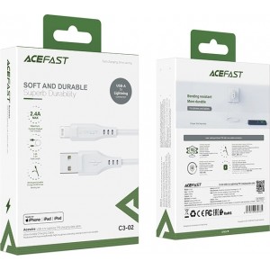 Acefast MFI USB cable - Lightning 1.2m, 2.4A white (C3-02 white)