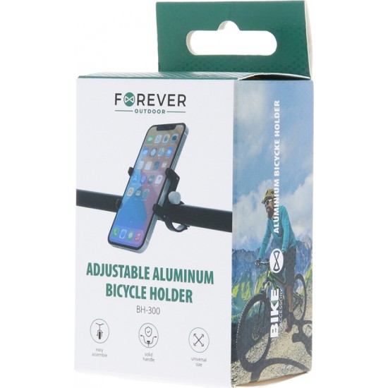 Telforceone Adjustable aluminium phone holder BH-300 Forever Outdoor black