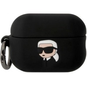 Karl Lagerfeld KLAP2RUNIKK AirPods Pro 2 cover black/black Silicone Karl Head 3D