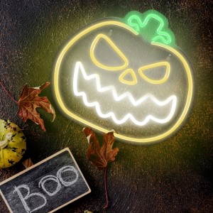 Neon PLEXI LED ANGRY PUMPKIN yellow white FPNE14 Forever Light