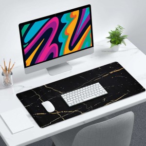 Alogy Desk pad for mouse keyboard Anti-slip gaming protective mat XXL 90x40 Alogy Marble black