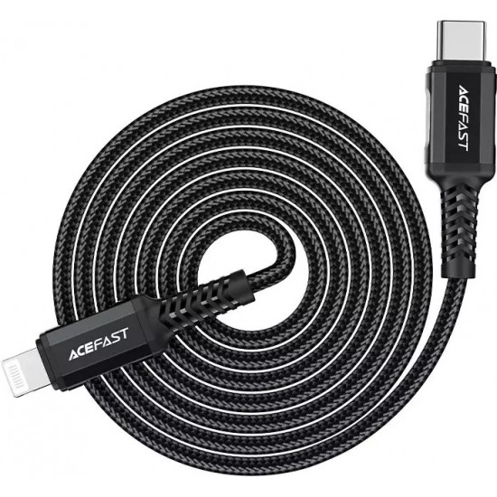 Acefast kabel MFI USB Typ C - Lightning 1,8m, 30W, 3A czarny (C4-01 C Black)