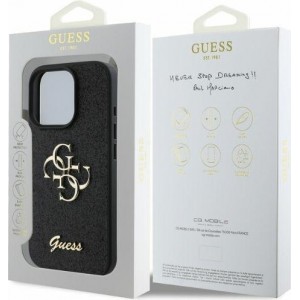 Cg Mobile Sas Guess case for iPhone 16 Pro 6,3" GUHCP16LHG4SGK black hardcase Fixed Glitter Big 4G