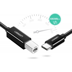 Ugreen US241 USB-C 2.0 - USB-B cable 1 m - black