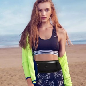 4Kom.pl Pouch Running belt waist bag phone case headphones - Black