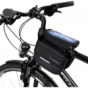 Wozinsky bicycle frame bag bike bag waterproof phone case 1.5l black (WBB26BK)