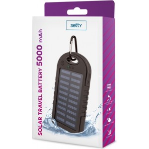 Setty solar power bank 5000 mAh SPBS-05 black