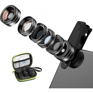 Apexel Mobile lens kit APEXEL APL-DG6V2 6 in 1 universal (black)