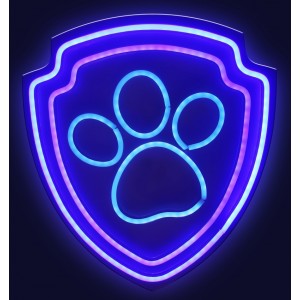 Hanging neon LED Paw Patrol on plexiglass - Paw OW-130246