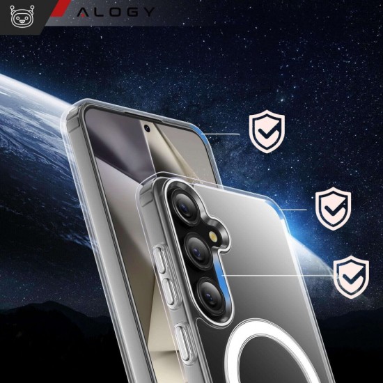 Alogy Case for Samsung Galaxy S23 FE Plus Mag Safe Hybrid Case Back Housing Cover Anti-Shock Clear Alogy Transparent