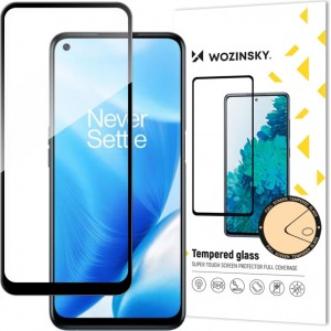 Wozinsky Super Tough Full Glue Tempered Glass Full Screen With Frame Case Friendly OnePlus Nord N200 5G Black