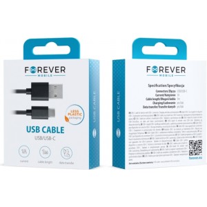 Telforceone S.a. Forever cable USB - USB-C 1,0 m 1A black