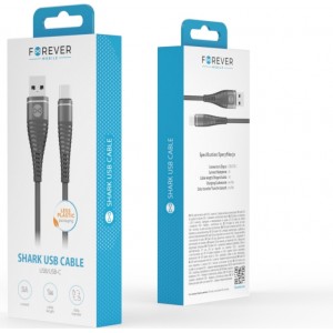 Forever Shark cable USB - USB-C 1,0 m 2A black