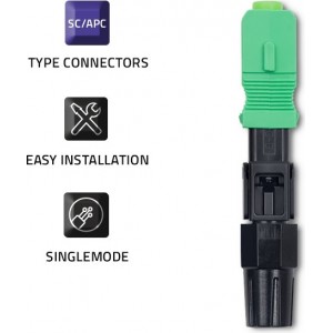 Qoltec SC/APC fiber optic fast connector | Singlemode | 3.0 mm