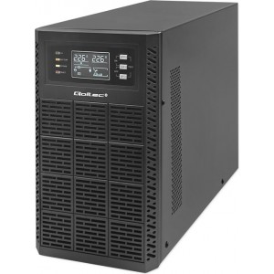 Qoltec Uninterruptible Power Supply UPS | 3kVA | 3000W | Power factor 1.0 | LCD | EPO | USB | On-line