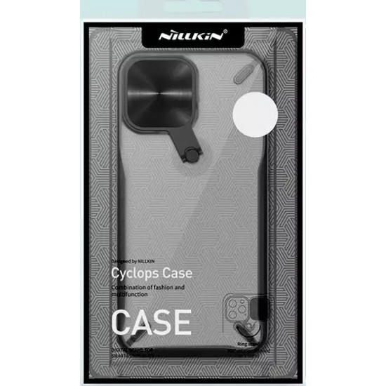 Nillkin Cyclops Case durable case with camera cover and foldable stand for iPhone 13 black