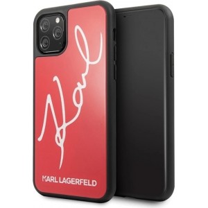 Karl Lagerfeld KLHCN65DLKSRE iPhone 11 Pro Max czerwony/red hard case Signature Glitter