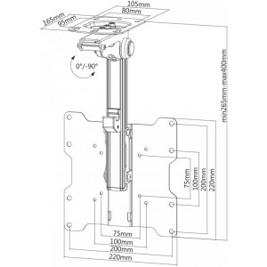 Sbox CLCD-222 Ceiling Mount For Flat Screen LED TV