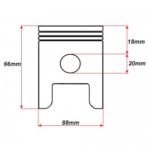 Benzīna motora virzulis, 13 ZS, 88mm, OHV, GX390, M798950