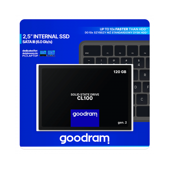 SSD disks 120GB, 2.5", SATA3, Goodram SSD CL100, 5908267923399