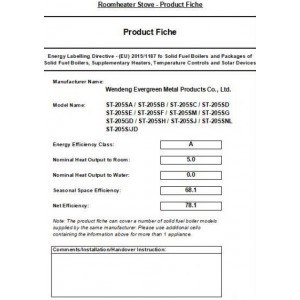 Čuguna krāsniņa ST-205 SM 5kW, 861008