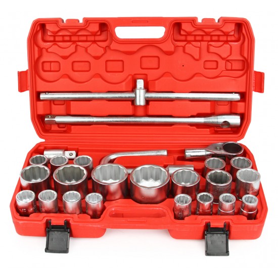 Ключи торцовые 3/4" и 1", 21 - 65 мм, 12 - гранные, набор из 26 элементов, M58251