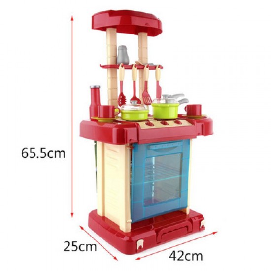 Rotaļu virtuves komplekts ar skaņas efektiem Sarkana, KX9024