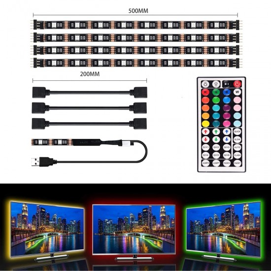 LED lente ar pulti, RGB, 40 x 50cm, TV apgaismojumam, monitoram, interjeram, ZD4D