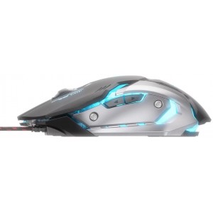 Spēļu pele, 4800 DPI, Inphic PB6S gaming mouse, melna, sudraba