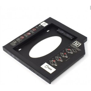 Diska korpuss HDD, SSD, DVD-Rom, 2,5'', 9,5 mm, SATA I/II/III, plastmasa, AK184C