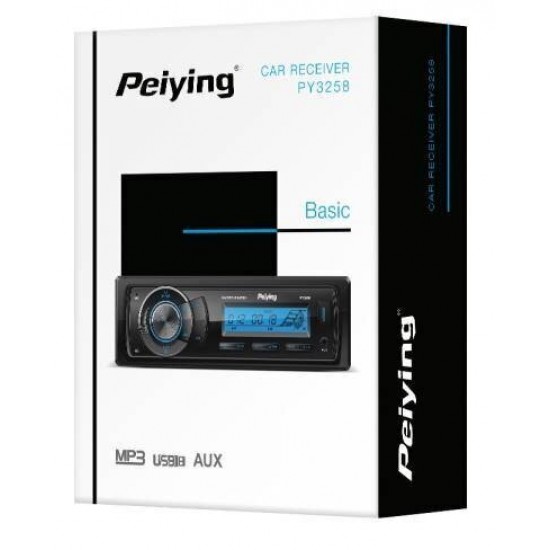 Auto magnetola MP3, Bluetooth, AUX, 2x RCA, USB, EQ, 1 DIN, PEIYING PY3258