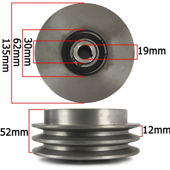 Centrbēdzes sajūgs 135 x 19mm, 2 siksnas, M79481A