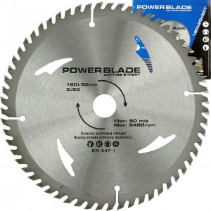 Zāģripa kokam 180mm x 20, 60T POWER BLADE M08969